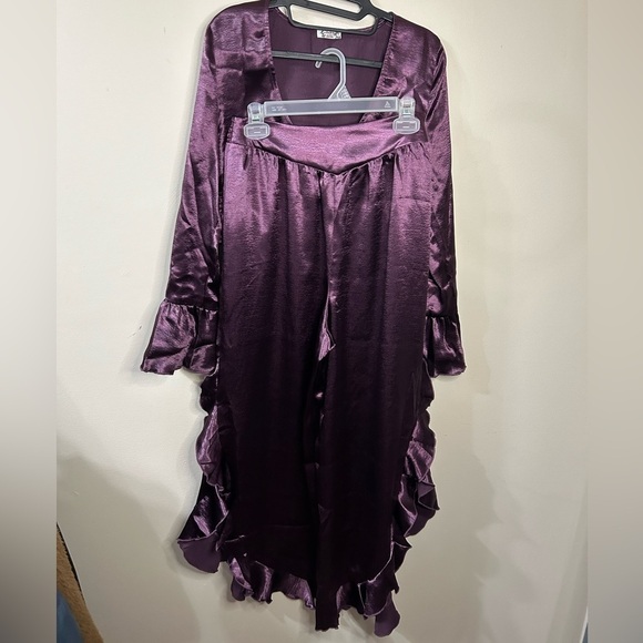 Free People Chasing Love Ruffle Satin Pyjamas - Picture 15 of 15